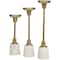 Gold Aluminum Slim Candle Holder with White Marble Base Set
